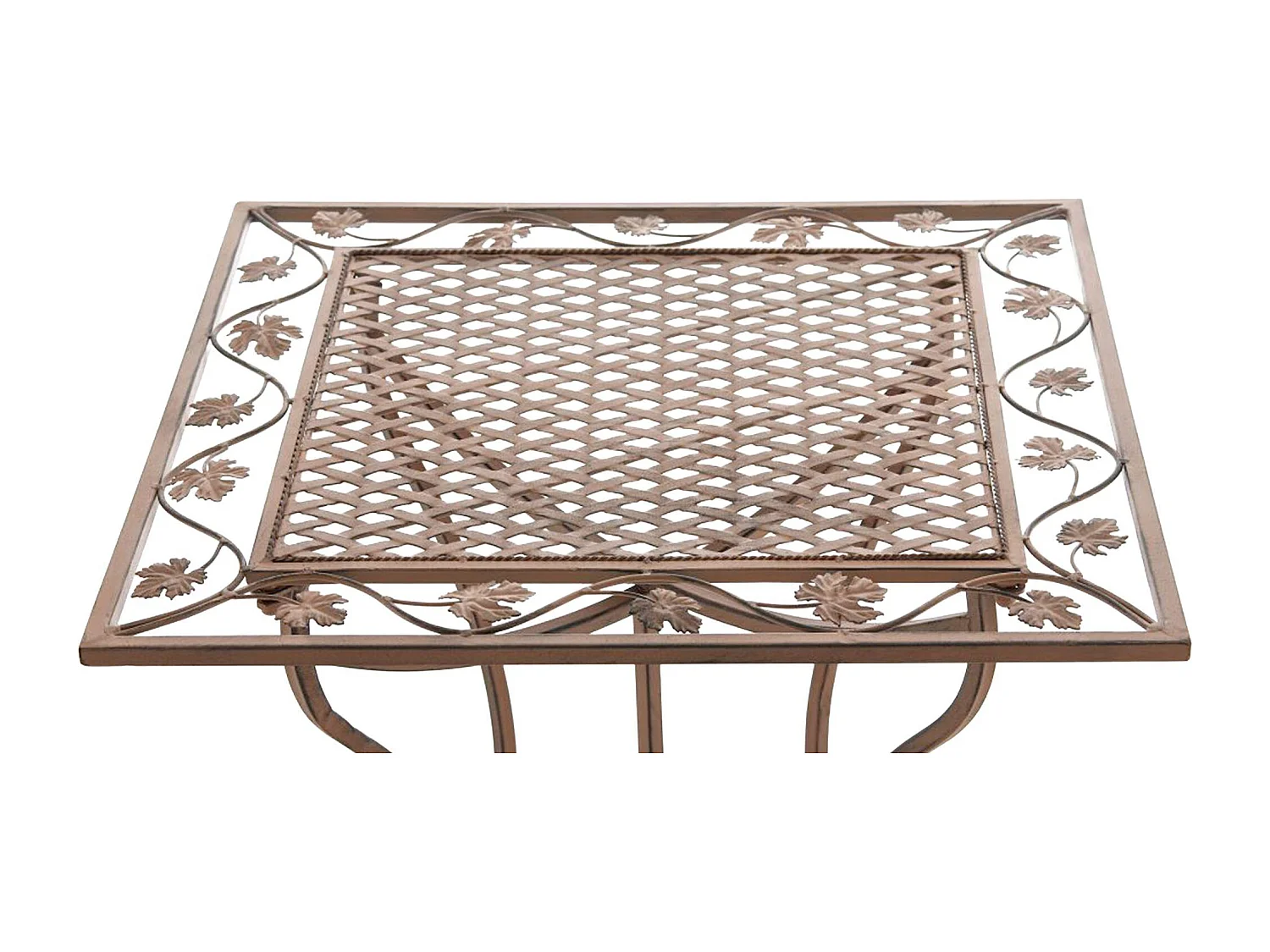 Table d'appoint de jardin - carré - Métal - 60 x 60 cm - Marron antique - Asina