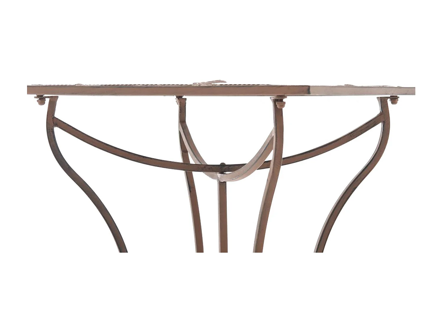 Table d'appoint de jardin - carré - Métal - 60 x 60 cm - Marron antique - Asina