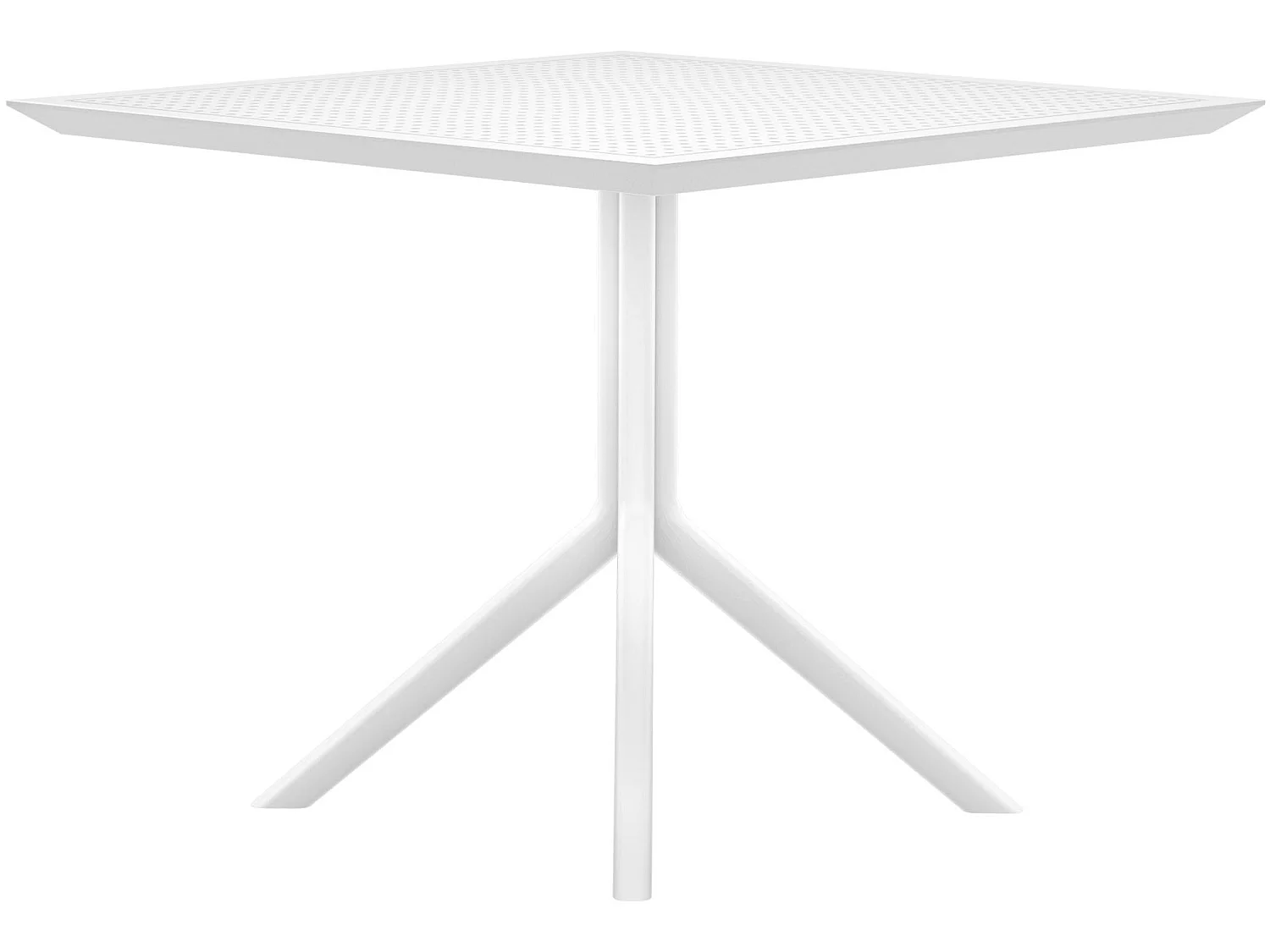 Table d'appoint de jardin - carré - Plastique - 80 x 80 cm - Blanc - Sky