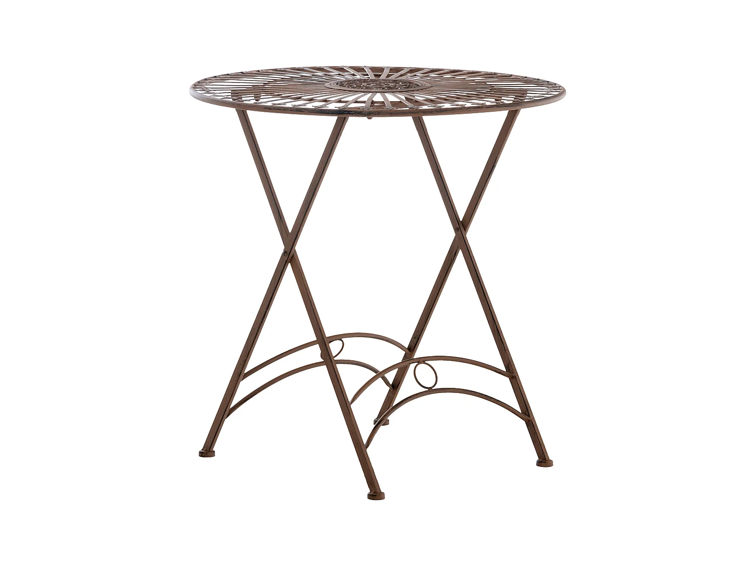 Table d'appoint de jardin - rund - Métal - Marron antique - Tegal