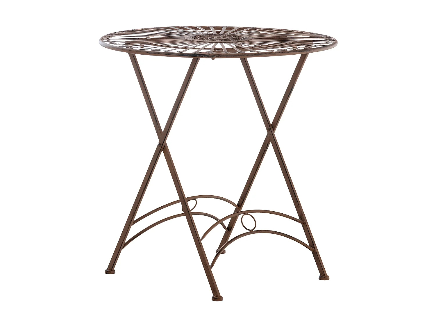 Table d'appoint de jardin - rund - Métal - Marron antique - Tegal