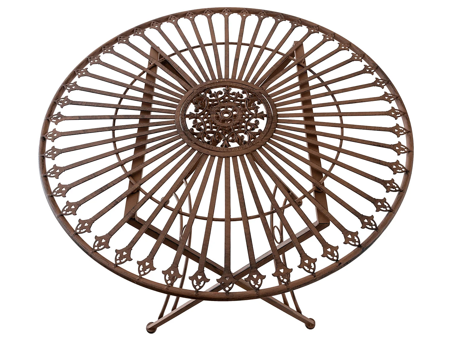 Table d'appoint de jardin - rund - Métal - Marron antique - Tegal