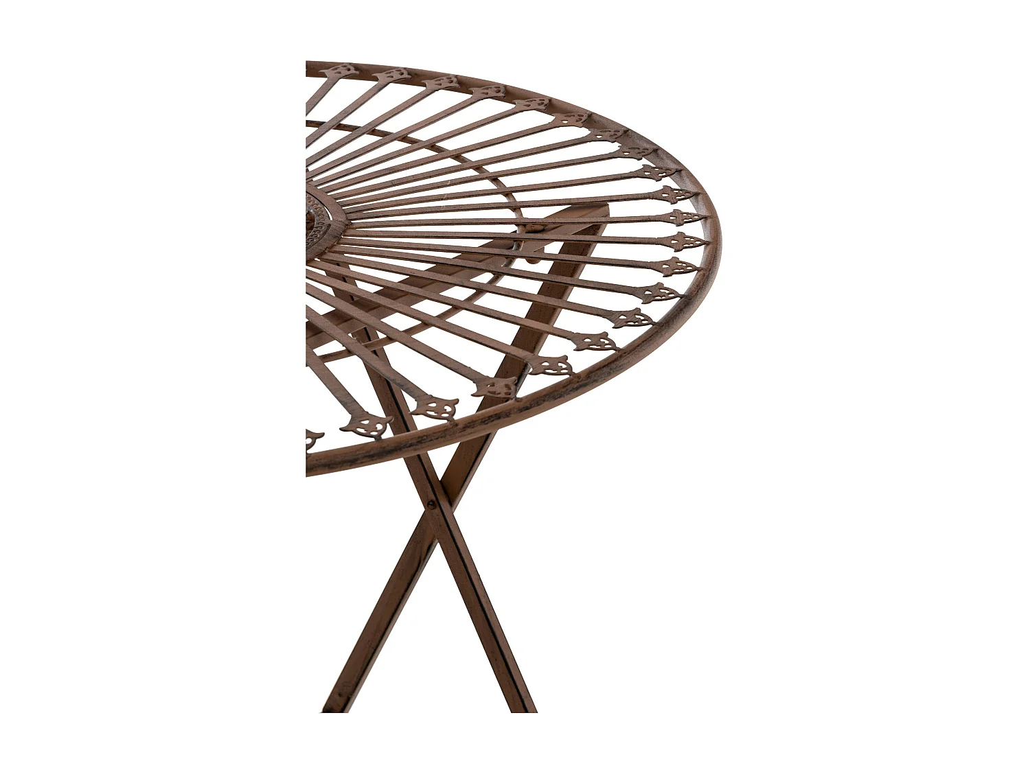 Table d'appoint de jardin - rund - Métal - Marron antique - Tegal