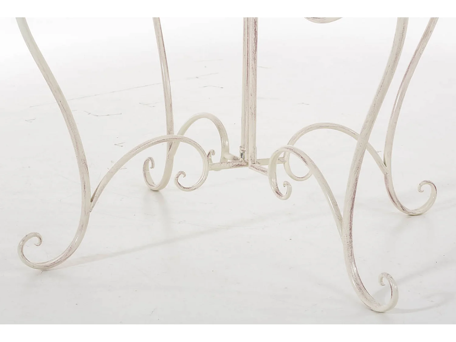 Bijzettafel tuin - rund 90cm - Metalen - Crème antique - Sheela