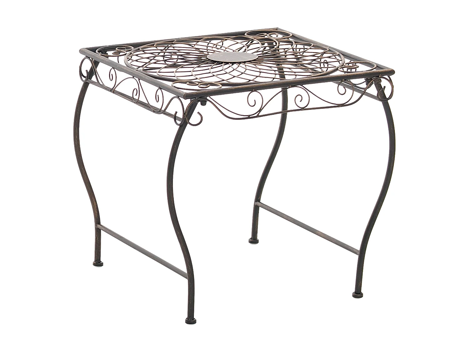 Table d'appoint de jardin - carré - Métal - 49 x 45 cm - Bronze - Zarina