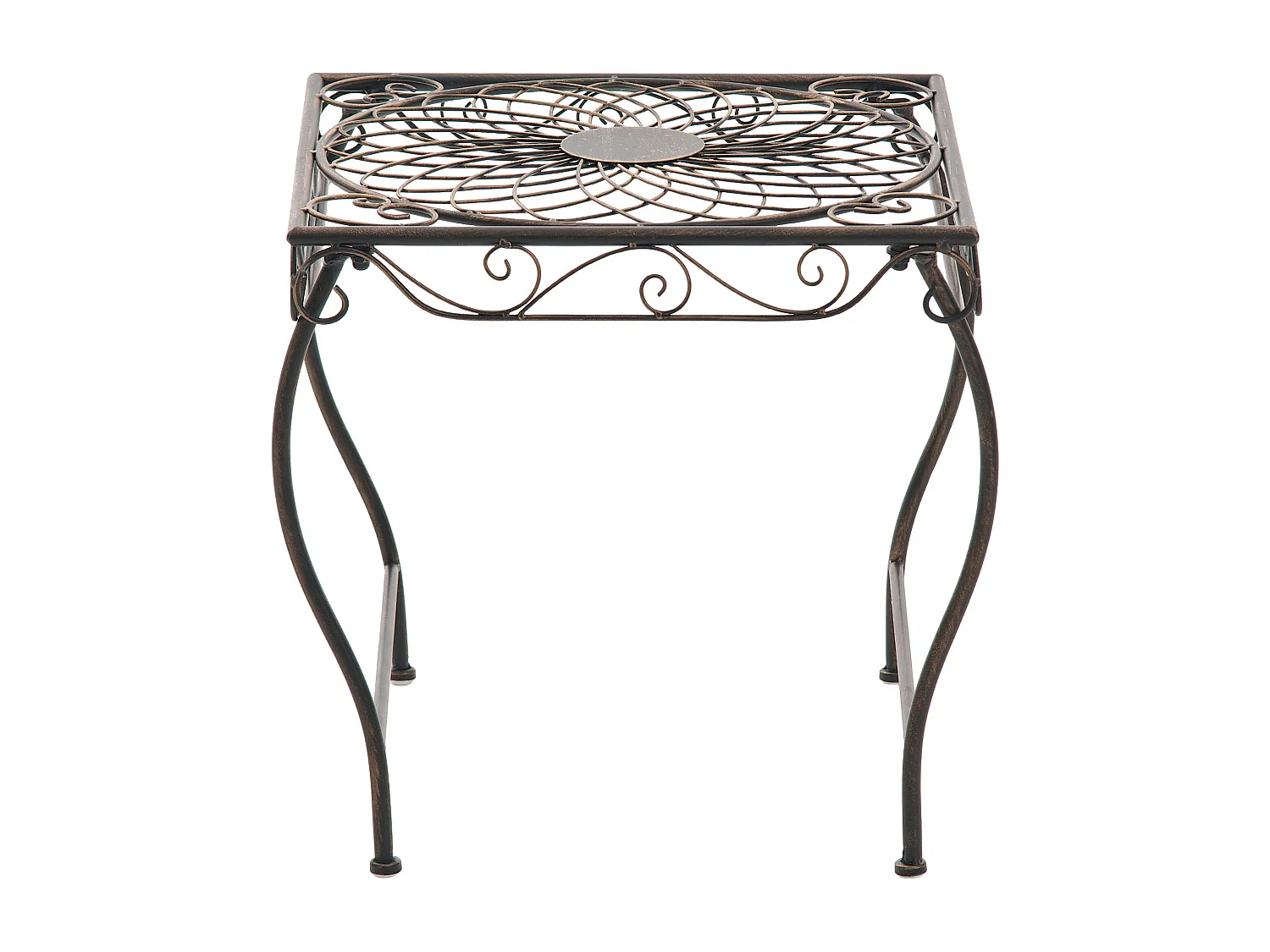 Table d'appoint de jardin - carré - Métal - 49 x 45 cm - Bronze - Zarina