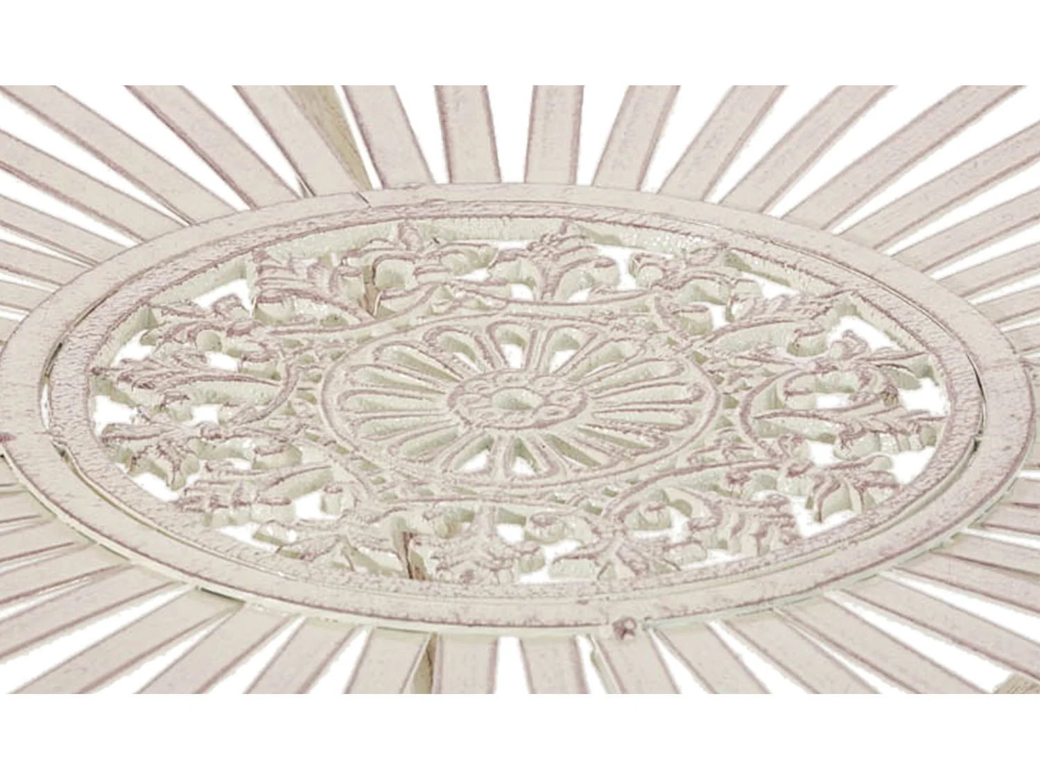 Bijzettafel tuin - rond Ø 70 cm - Metalen - Crème antique - Hari