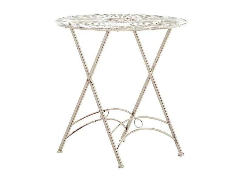 Table d'appoint de jardin - rund - Métal - Crème antique - Tegal