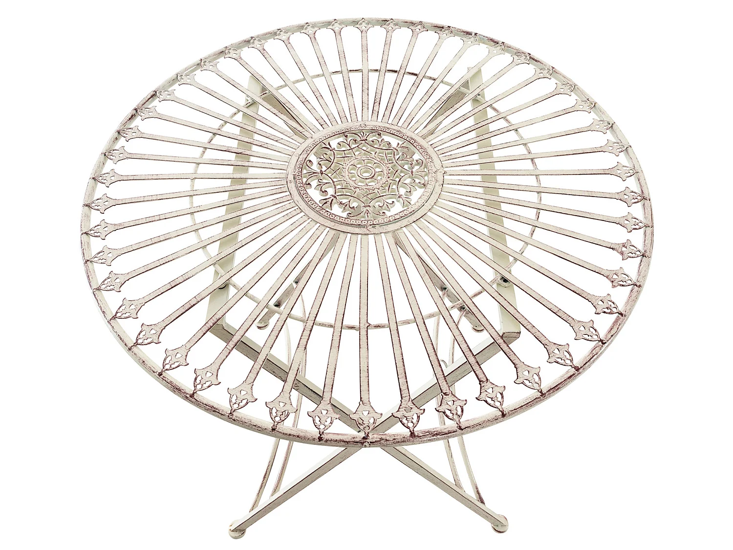 Bijzettafel tuin - rund - Metalen - Crème antique - Tegal