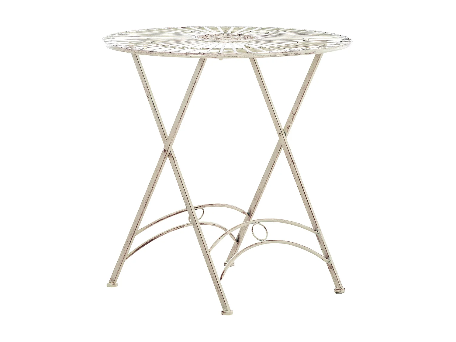 Table d'appoint de jardin - rund - Métal - Crème antique - Tegal