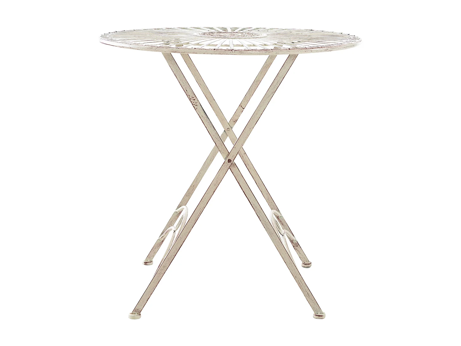 Table d'appoint de jardin - rund - Métal - Crème antique - Tegal