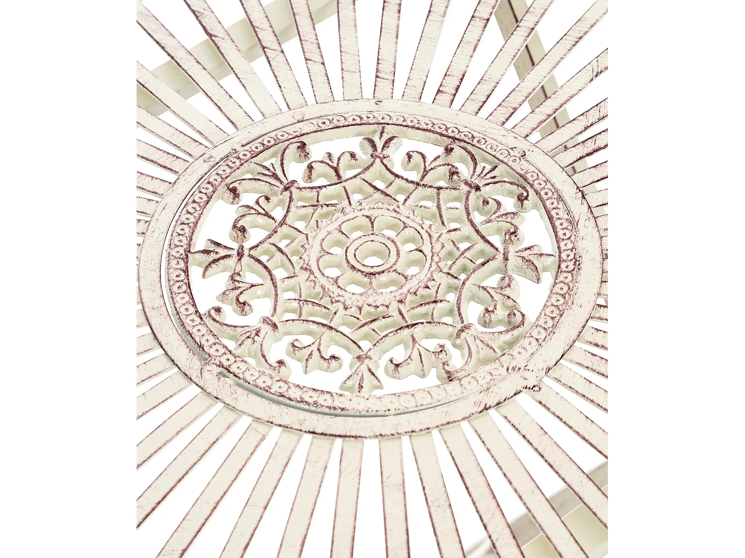 Table d'appoint de jardin - rund - Métal - Crème antique - Tegal