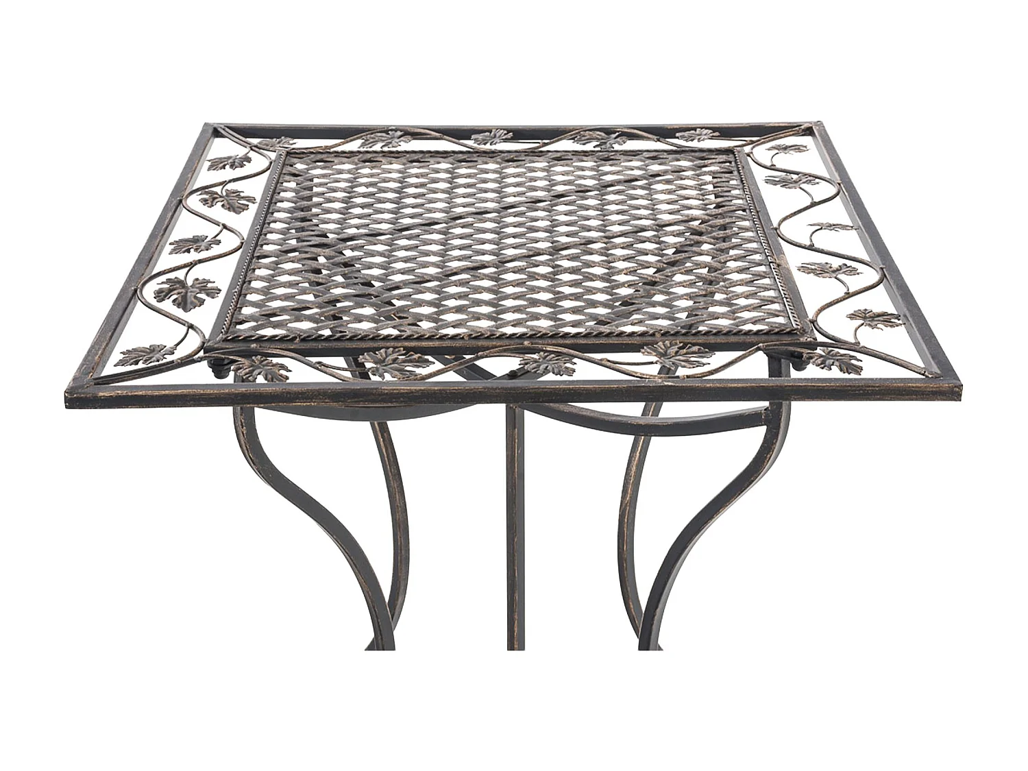 Table d'appoint de jardin - carré - Métal - 60 x 60 cm - Bronze - Asina