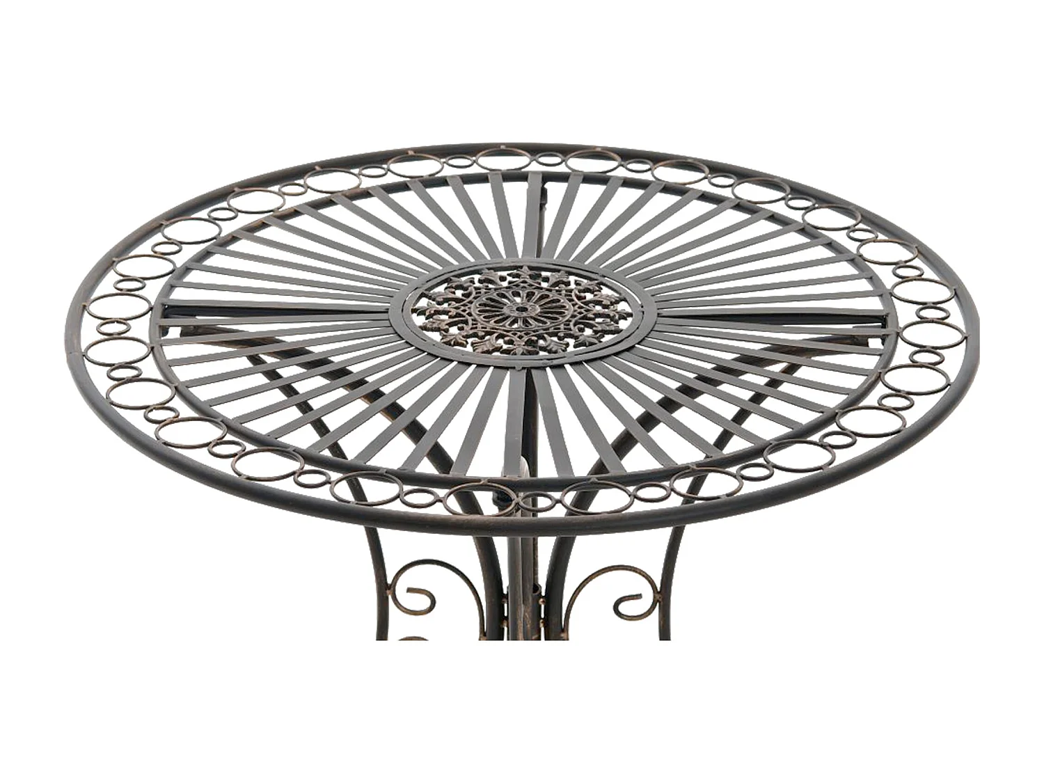 Bijzettafel tuin - rond Ø 70 cm - Metalen - Bronze - Hari