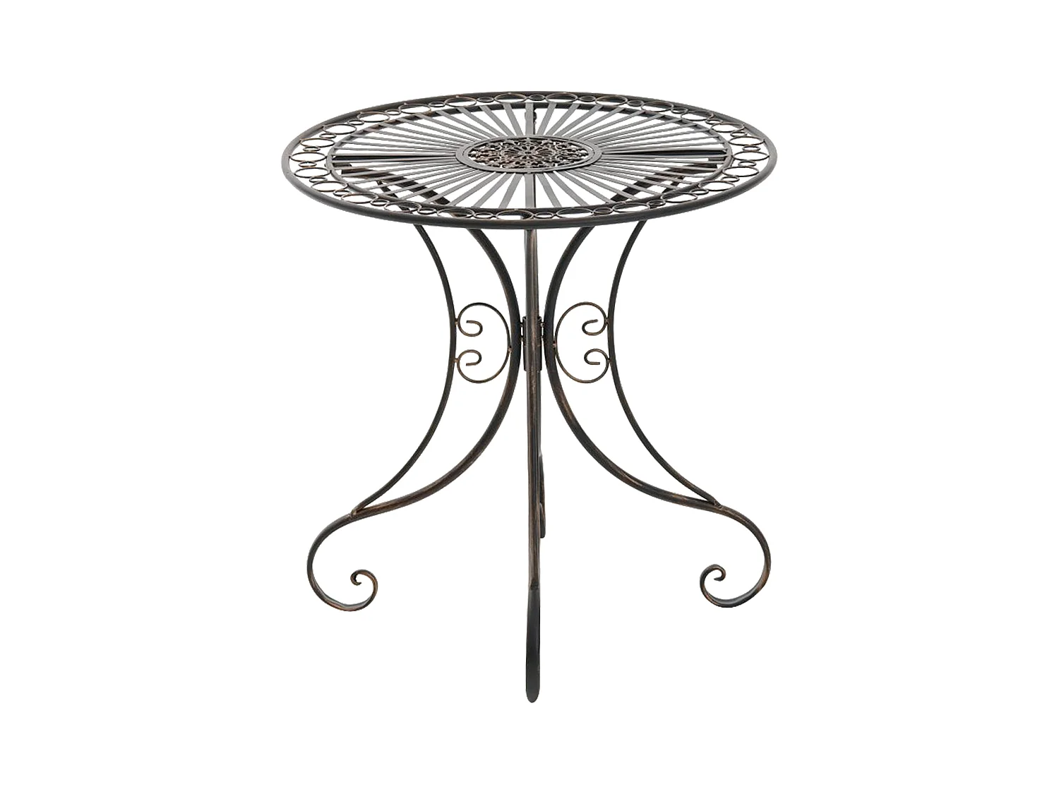Table d'appoint de jardin - rond Ø 70 cm - Métal - Bronze - Hari