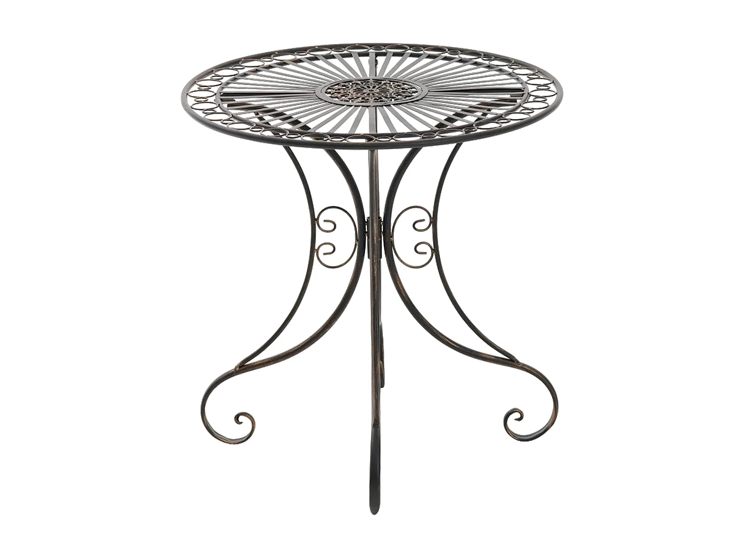 Table d'appoint de jardin - rond Ø 70 cm - Métal - Bronze - Hari