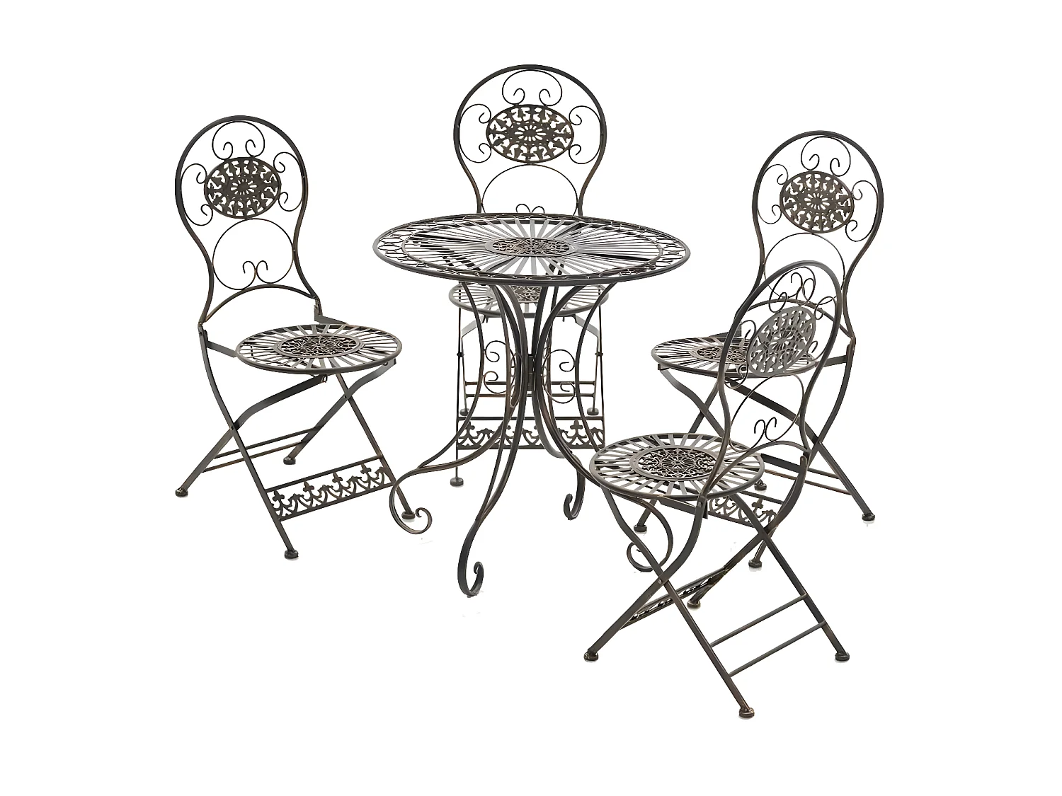 Table d'appoint de jardin - rond Ø 70 cm - Métal - Bronze - Hari