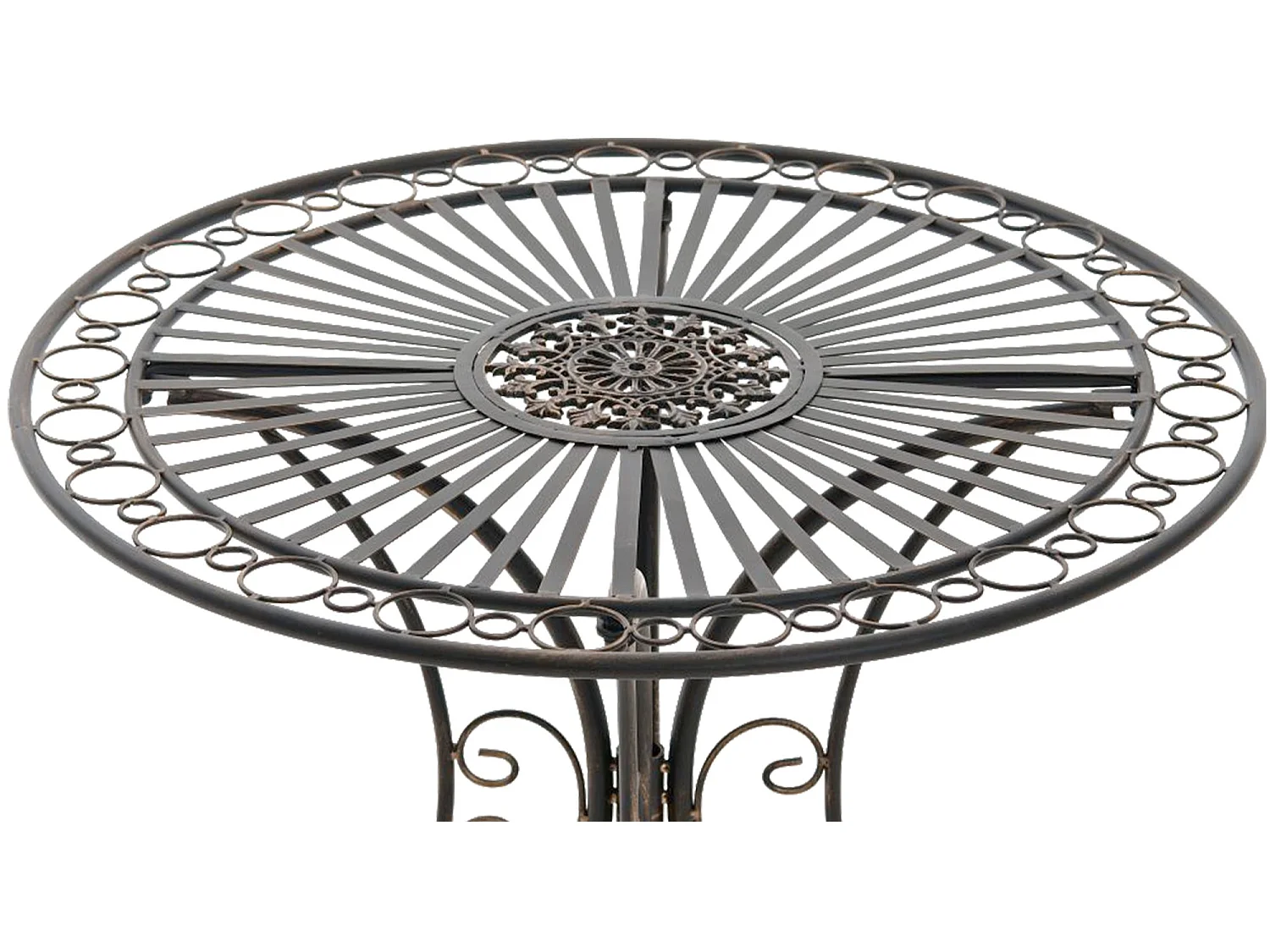 Table d'appoint de jardin - rond Ø 70 cm - Métal - Bronze - Hari