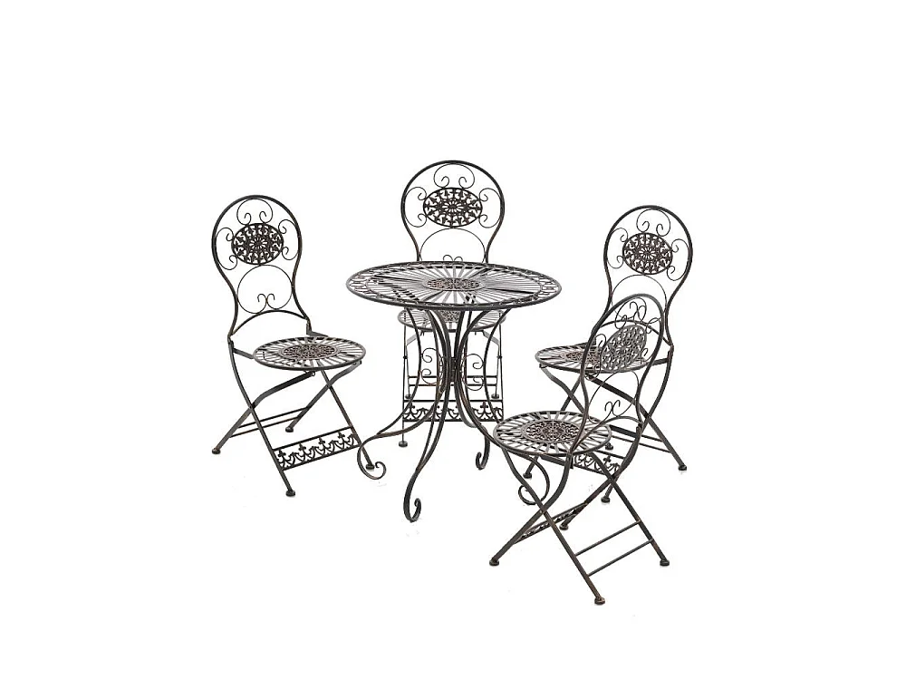 Table d'appoint de jardin - rond Ø 70 cm - Métal - Bronze - Hari