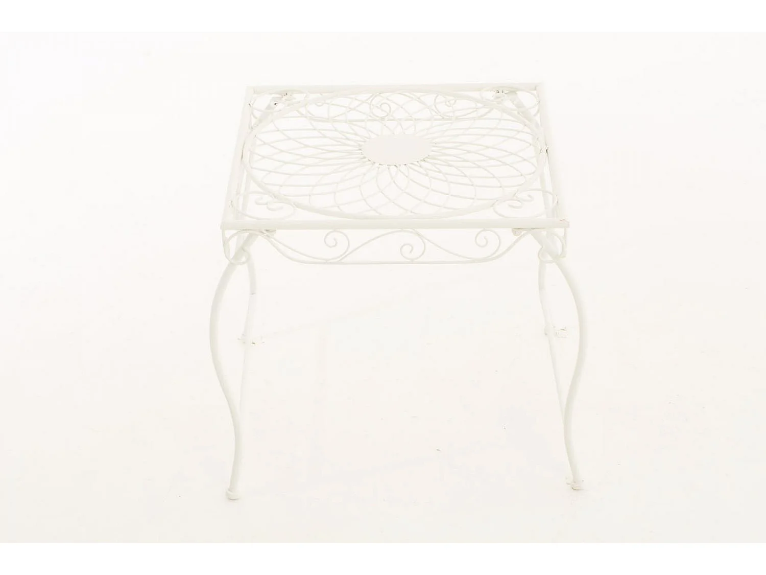 Table d'appoint de jardin - carré - Métal - 49 x 45 cm - Blanc - Zarina