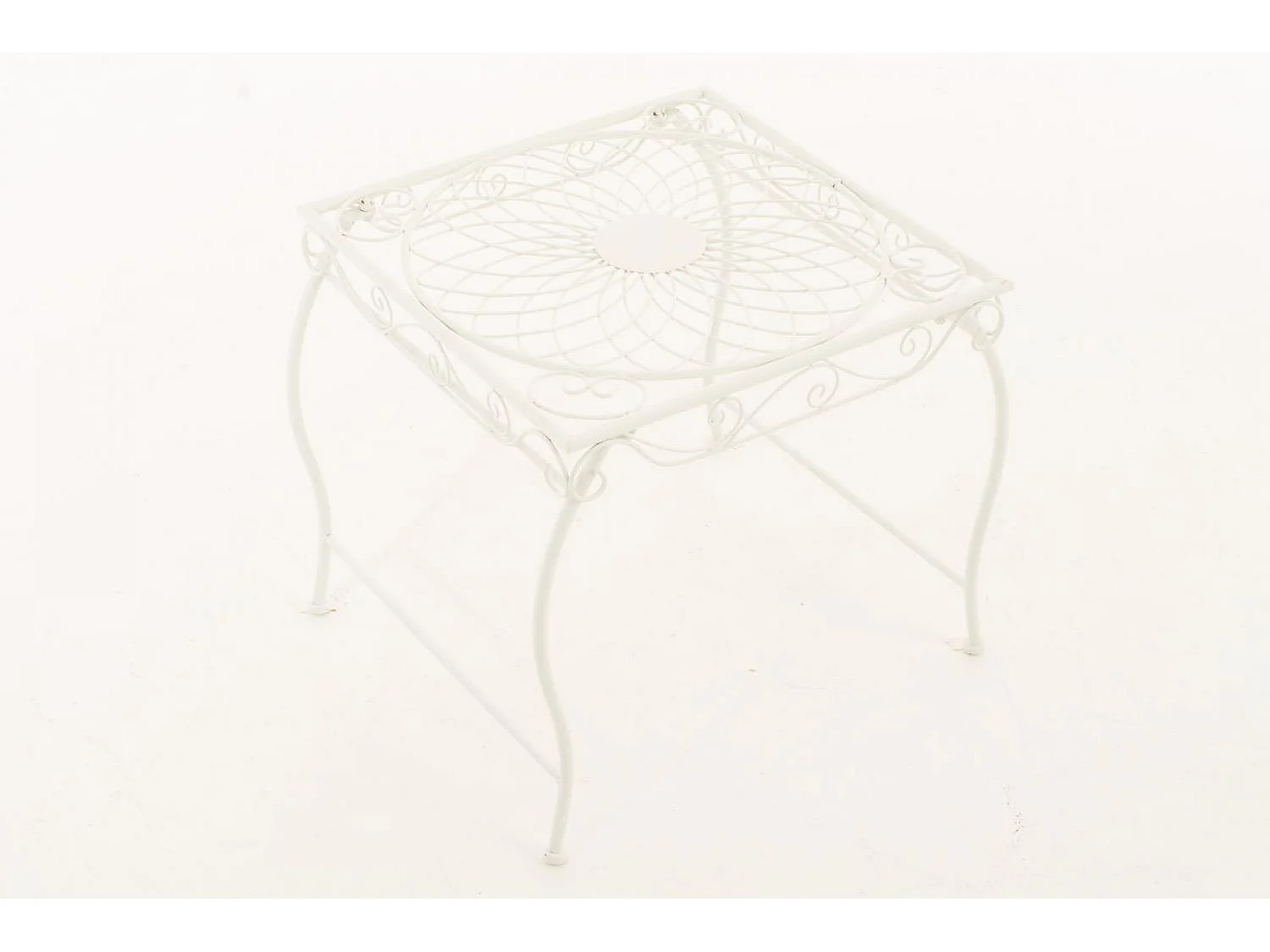 Table d'appoint de jardin - carré - Métal - 49 x 45 cm - Blanc - Zarina
