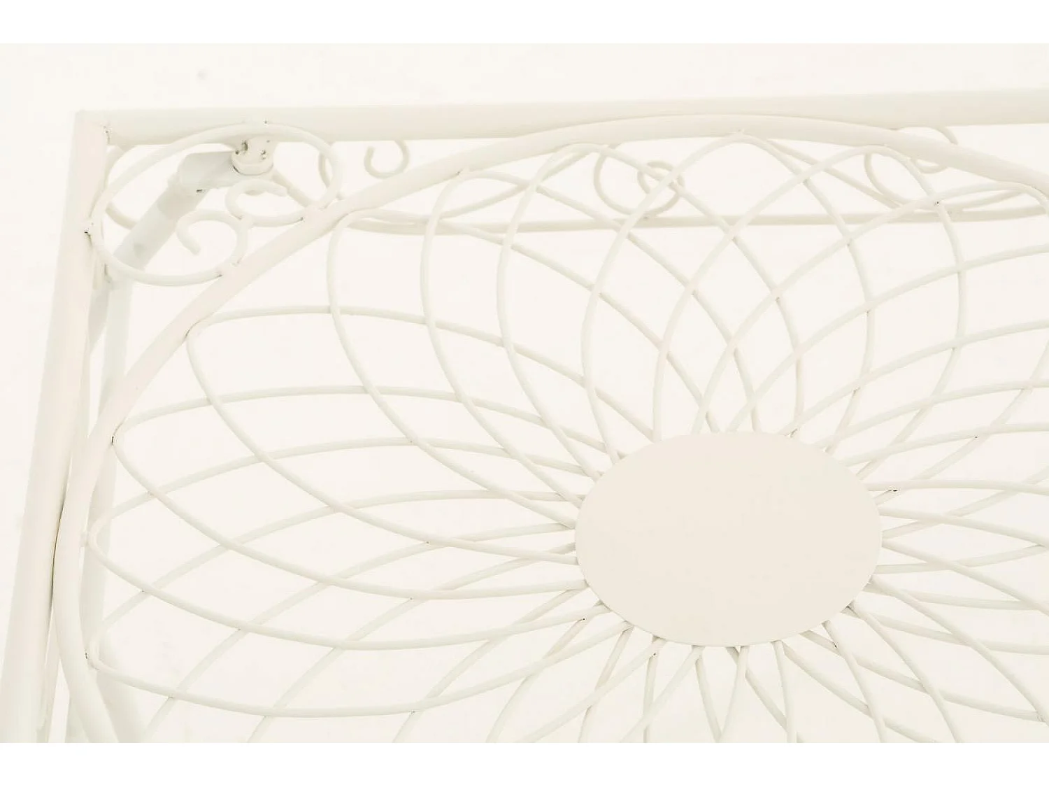 Table d'appoint de jardin - carré - Métal - 49 x 45 cm - Blanc - Zarina