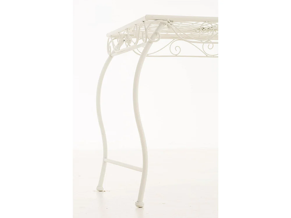 Table d'appoint de jardin - carré - Métal - 49 x 45 cm - Blanc - Zarina