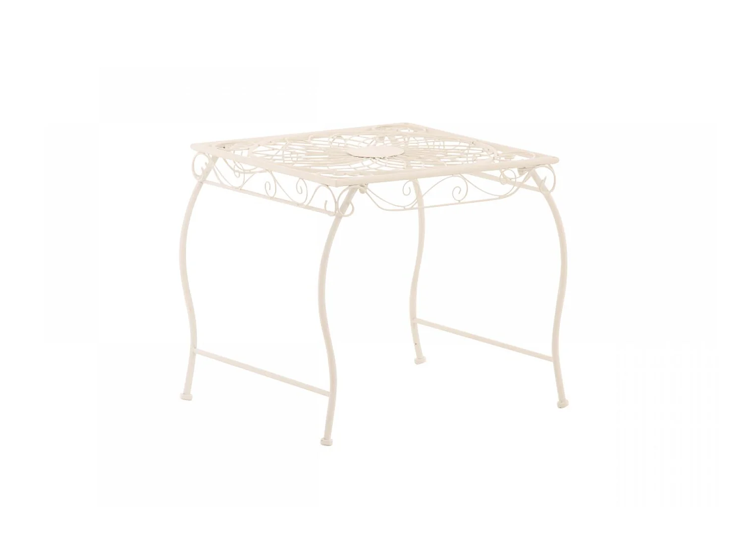 Table d'appoint de jardin - carré - Métal - 49 x 45 cm - Blanc - Zarina