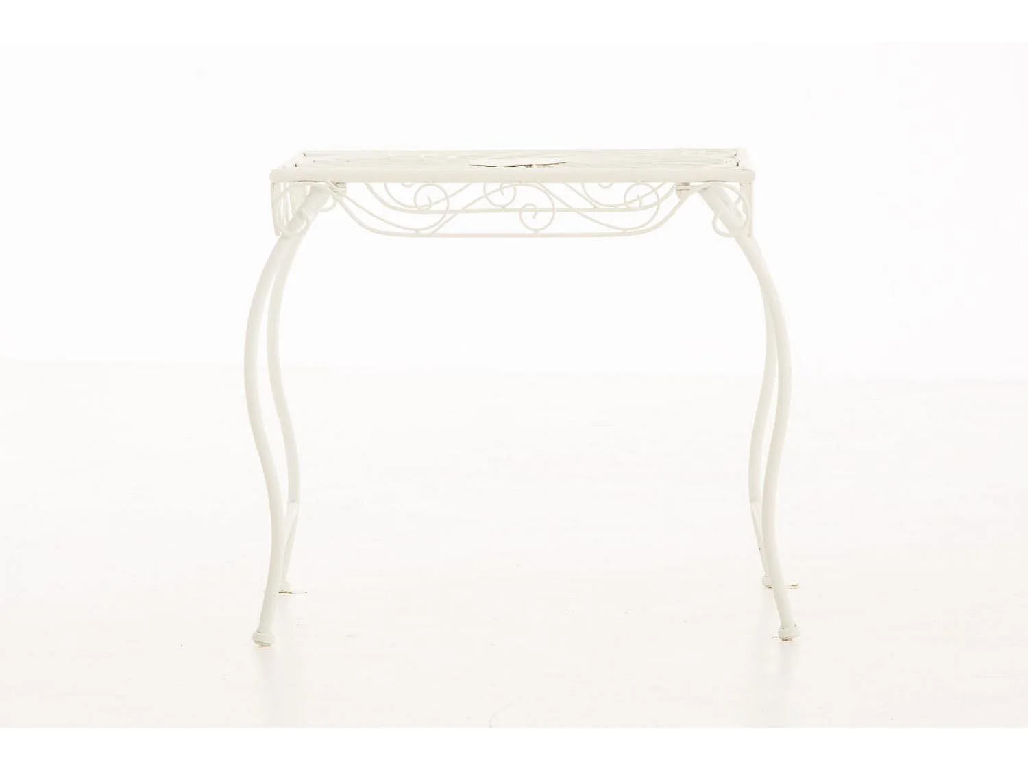 Gartenbeistelltisch - eckig - Metall - 49 x 45 cm - weiß - Zarina