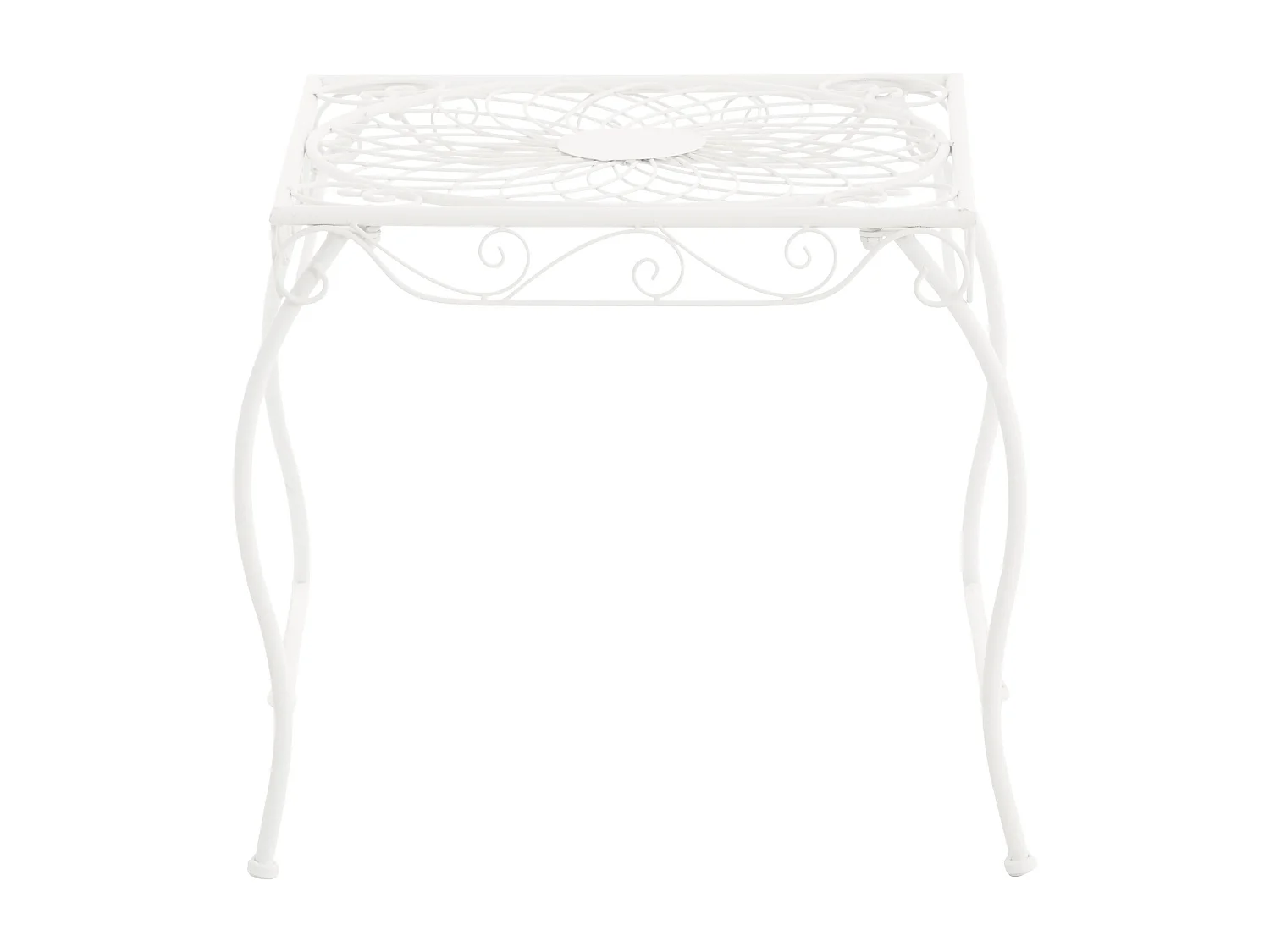 Table d'appoint de jardin - carré - Métal - 49 x 45 cm - Blanc - Zarina