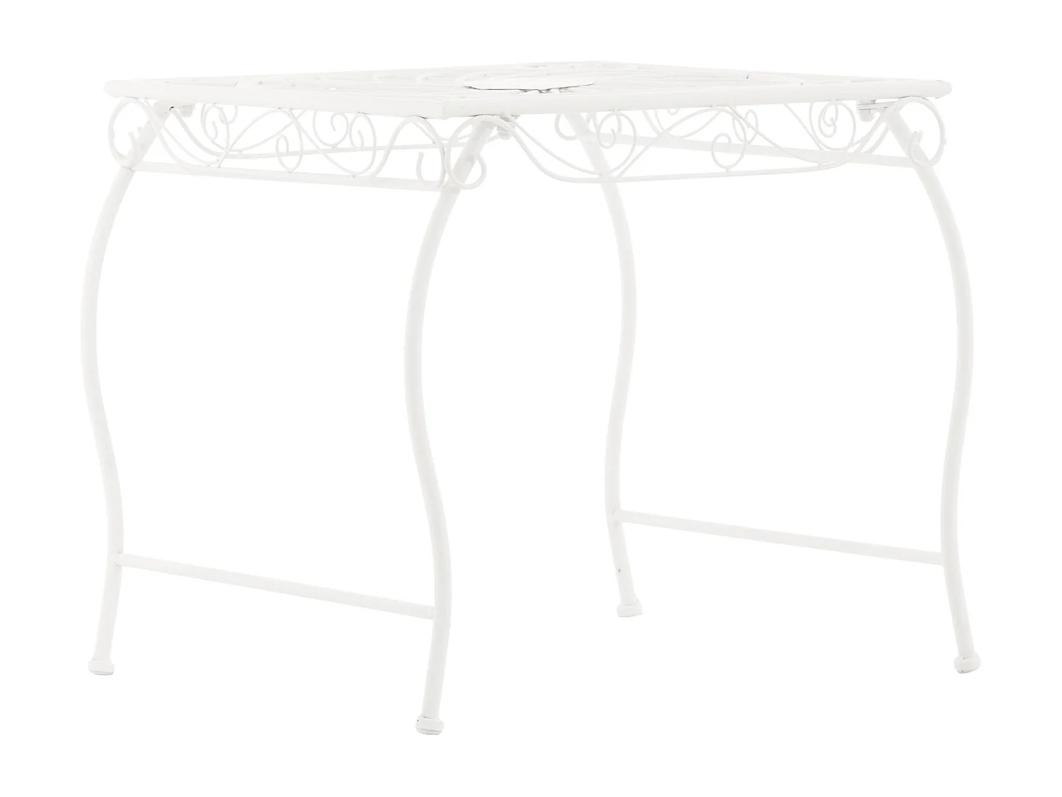 Table d'appoint de jardin - carré - Métal - 49 x 45 cm - Blanc - Zarina