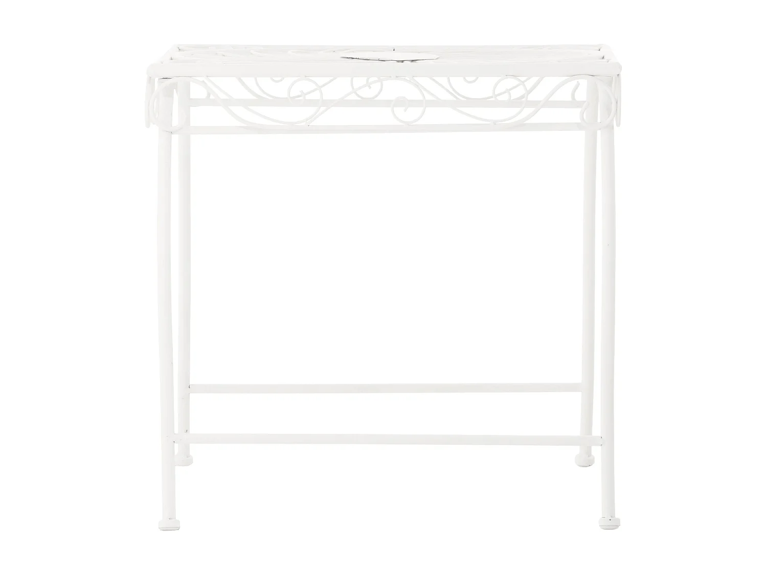 Table d'appoint de jardin - carré - Métal - 49 x 45 cm - Blanc - Zarina