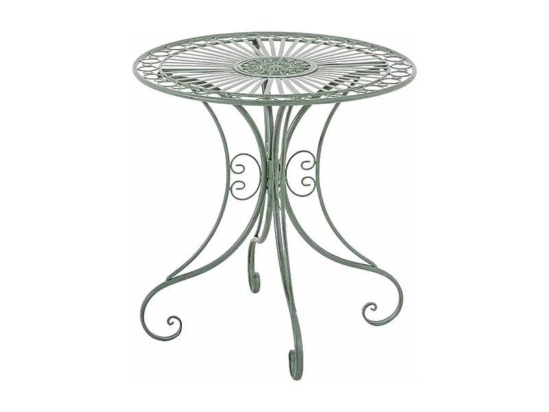Table d'appoint de jardin - rond Ø 70 cm - Métal - Vert antique - Hari