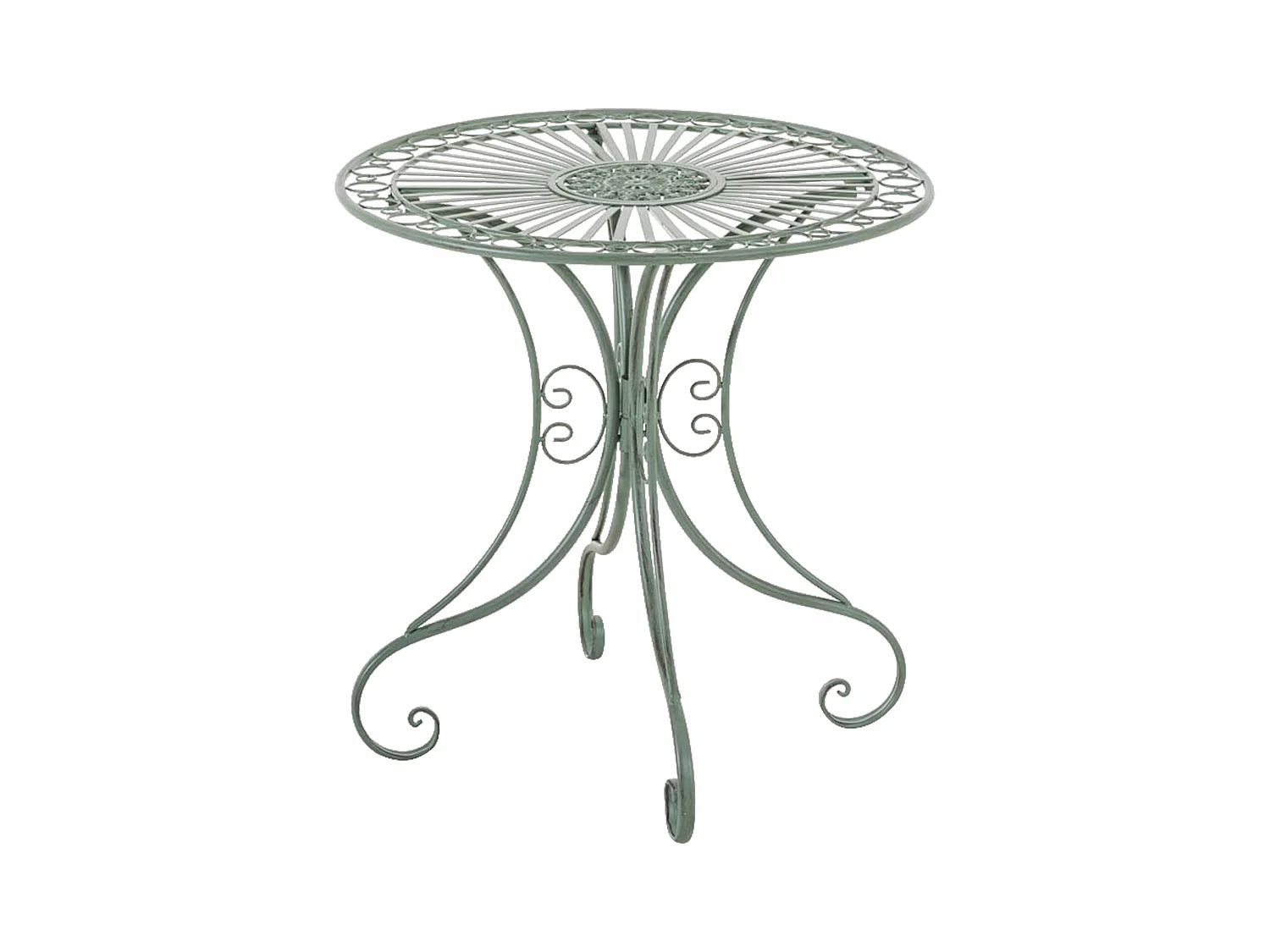 Table d'appoint de jardin - rond Ø 70 cm - Métal - Vert antique - Hari