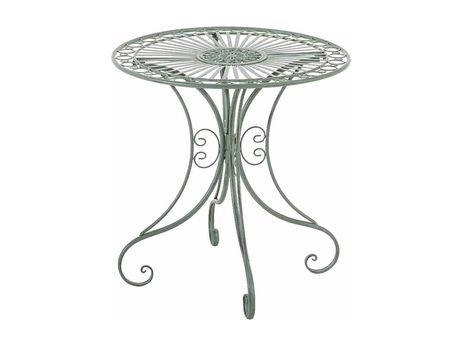 Table d'appoint de jardin - rond Ø 70 cm - Métal - Vert antique - Hari