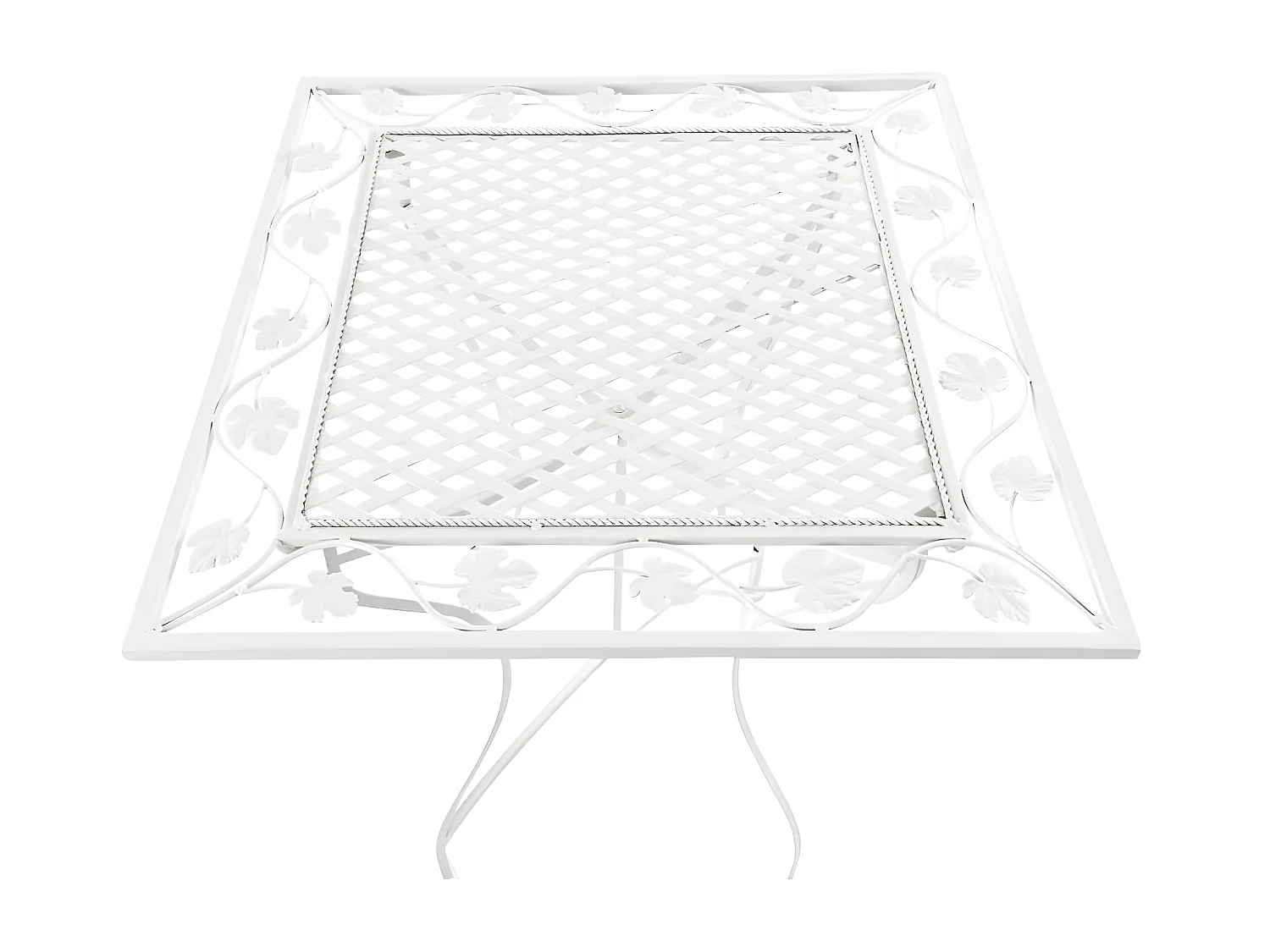 Table d'appoint de jardin - carré - Métal - 60 x 60 cm - Blanc - Asina
