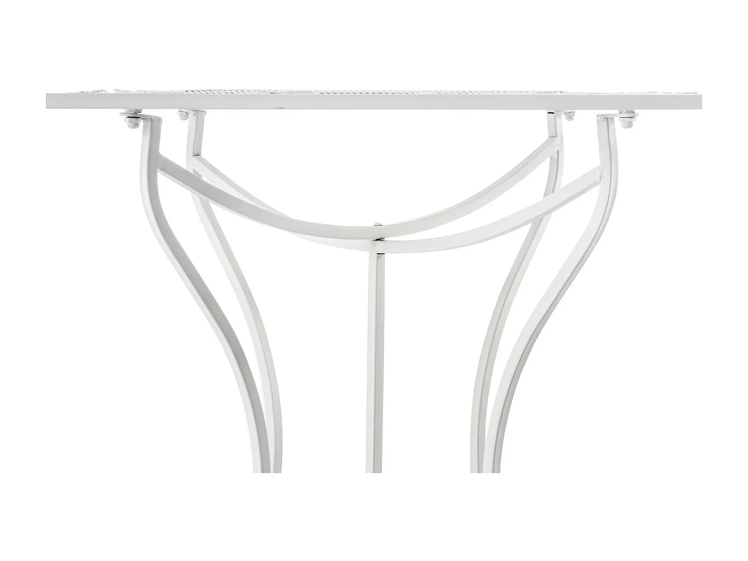 Table d'appoint de jardin - carré - Métal - 60 x 60 cm - Blanc - Asina