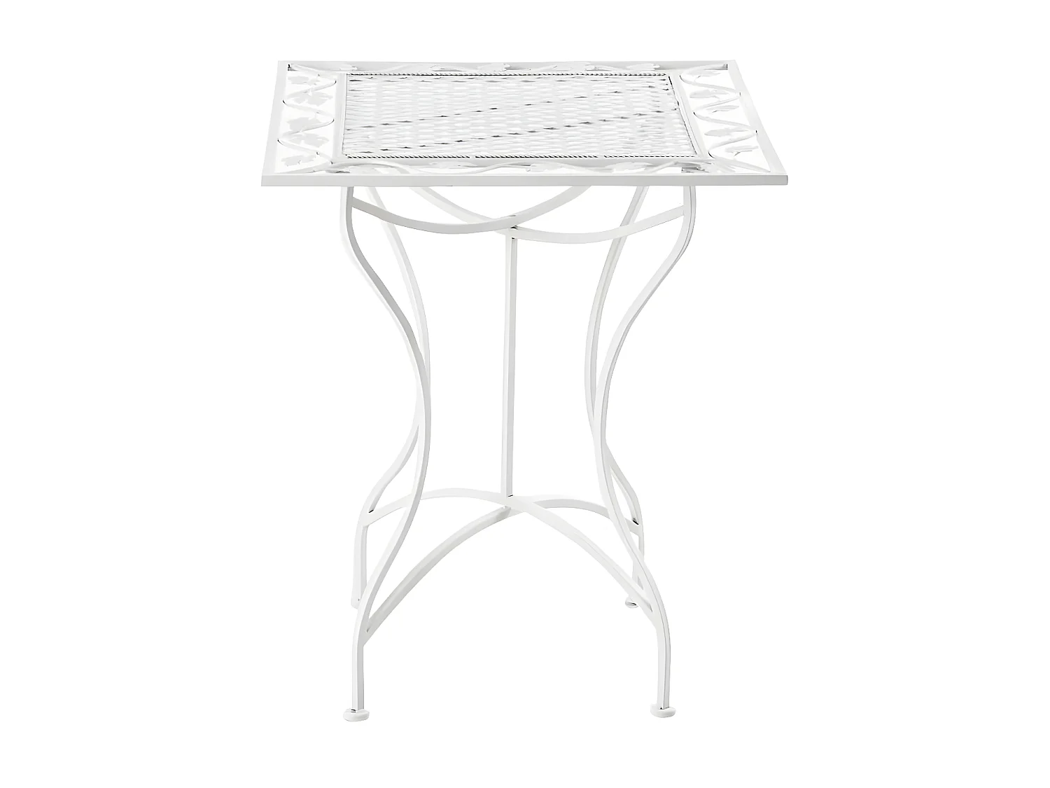 Table d'appoint de jardin - carré - Métal - 60 x 60 cm - Blanc - Asina