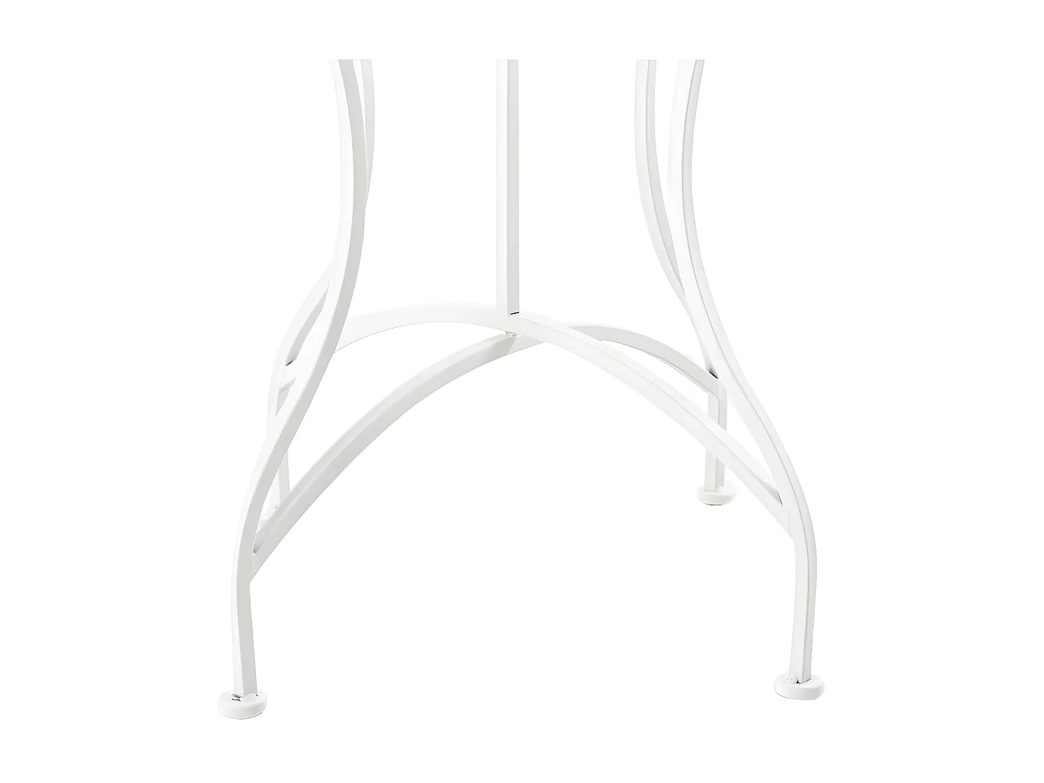 Table d'appoint de jardin - carré - Métal - 60 x 60 cm - Blanc - Asina