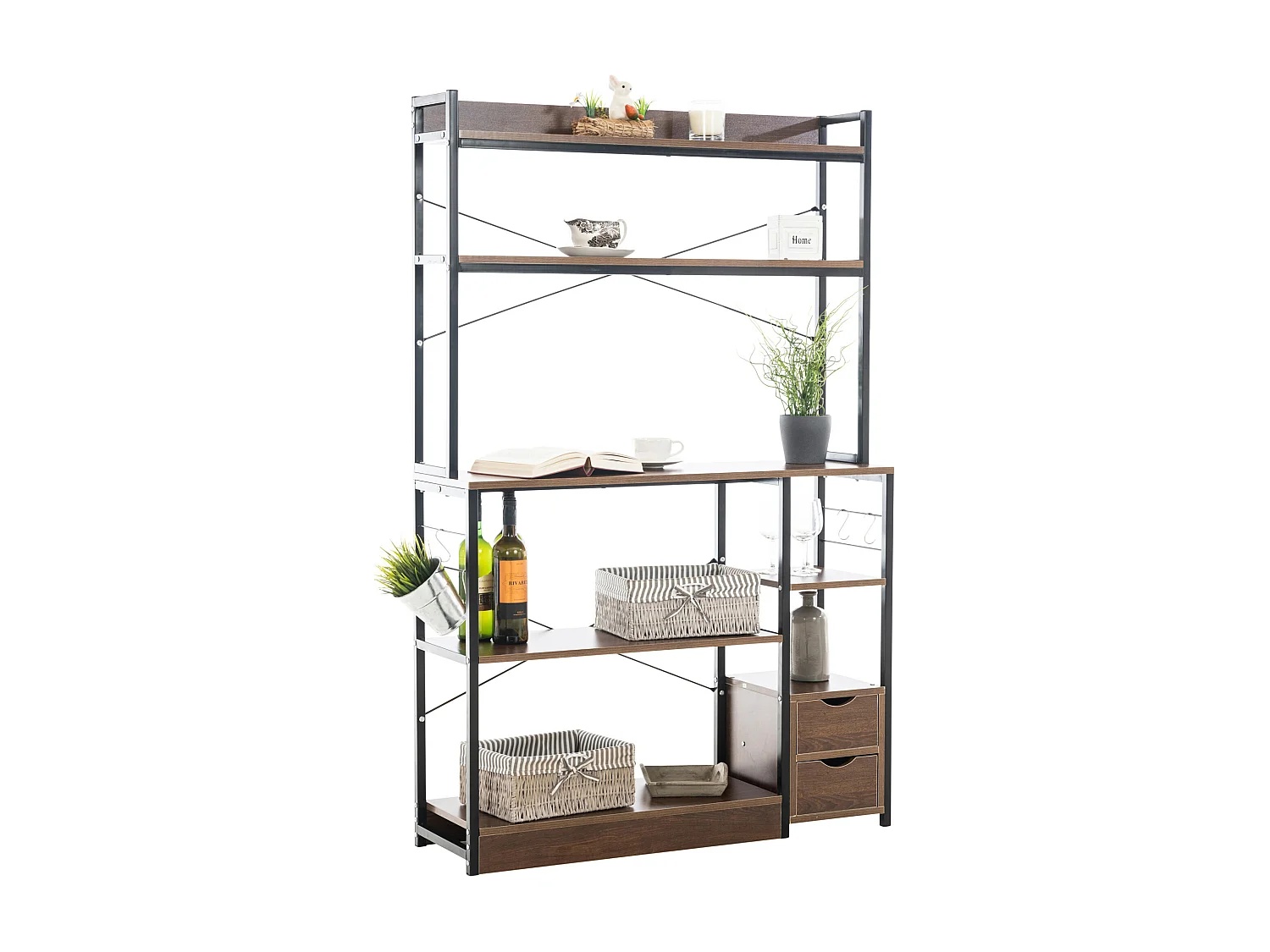 Keukenrek - Hout - 100 x 30 x 156cm - walnoot - Fehring