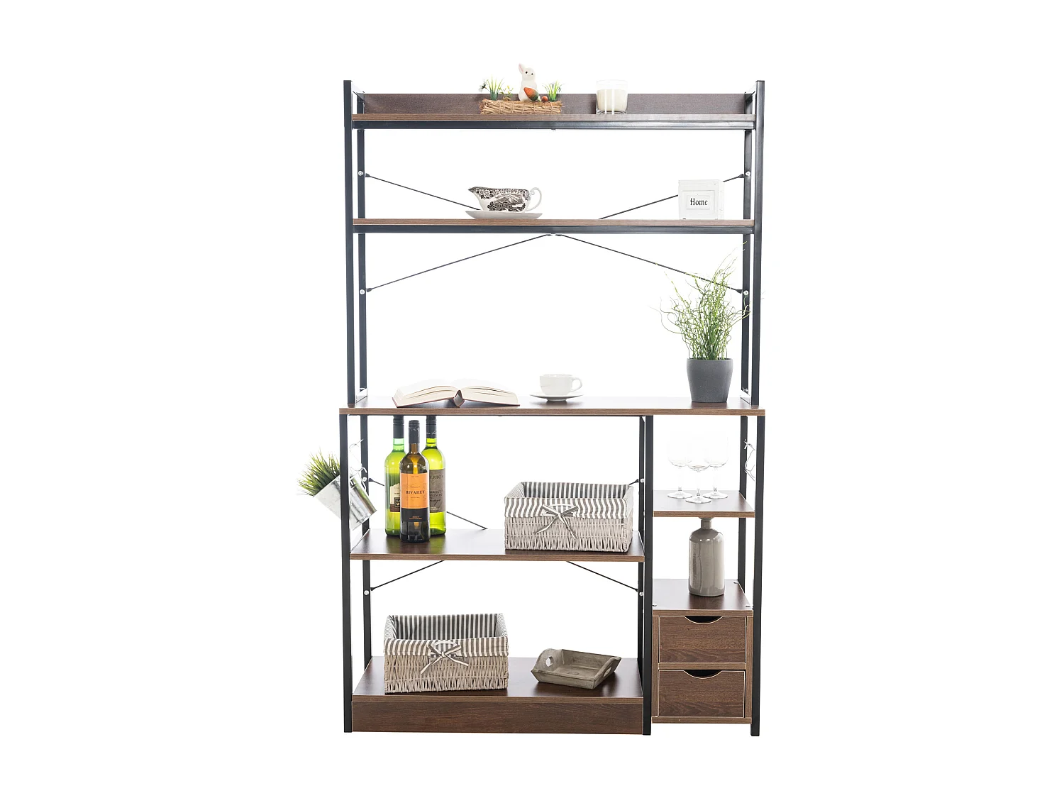 Keukenrek - Hout - 100 x 30 x 156cm - walnoot - Fehring