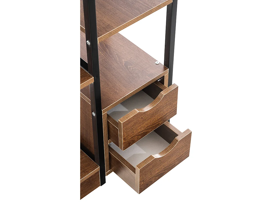 Keukenrek - Hout - 100 x 30 x 156cm - walnoot - Fehring