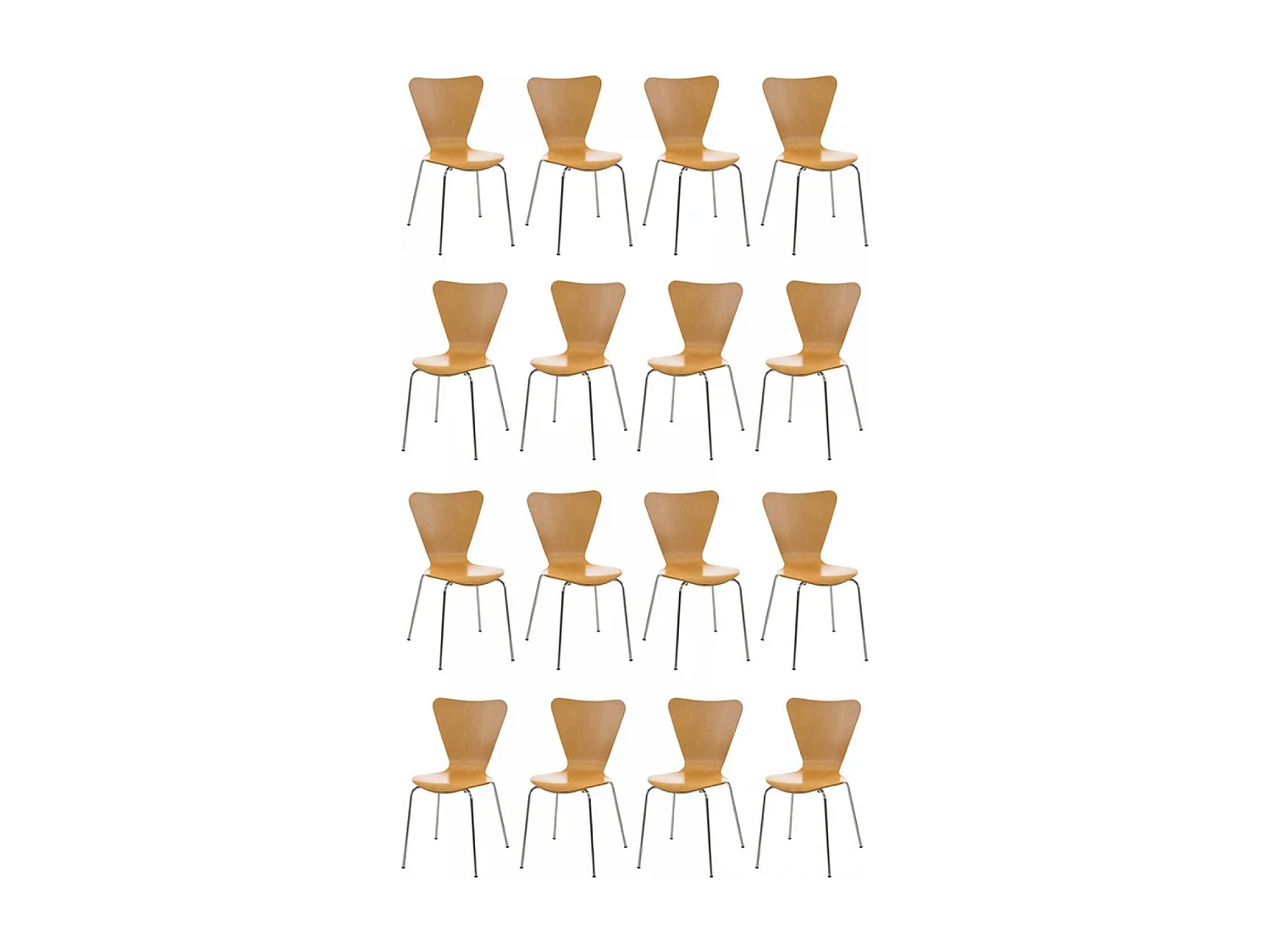 Lot de 16  Chaise de conférence - Bois - Nature - Calisto