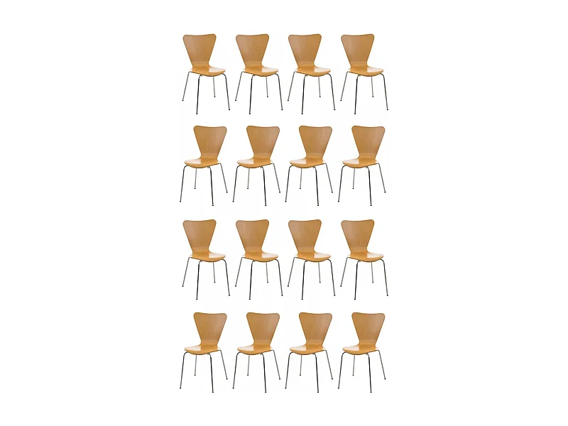 Lot de 16  Chaise de conférence - Bois - Nature - Calisto