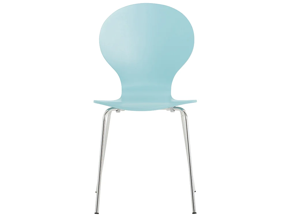 Lot de 4  Chaise de conférence - Bois & Acier inoxydable - Bleu clair - DIEGO
