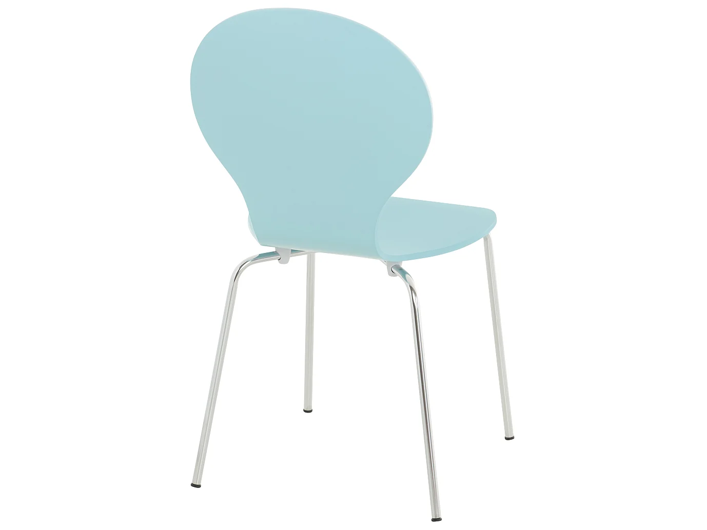 Lot de 4  Chaise de conférence - Bois & Acier inoxydable - Bleu clair - DIEGO