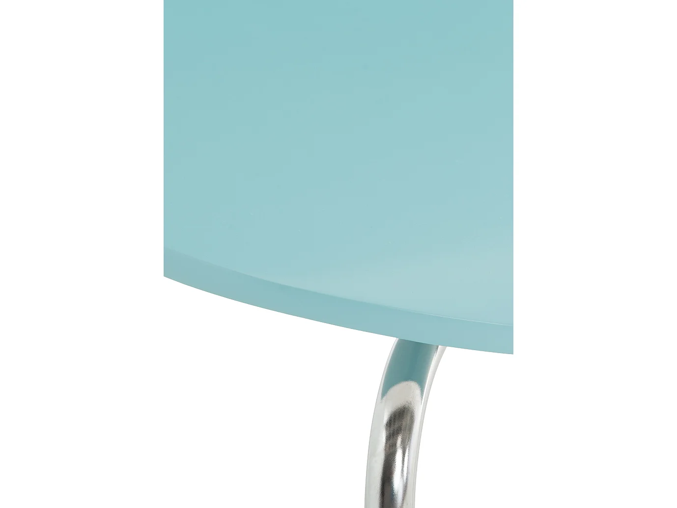 Lot de 4  Chaise de conférence - Bois & Acier inoxydable - Bleu clair - DIEGO