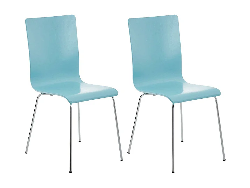 Set van 2  Conferentiestoelen - Hout - lichtblauw - PEPE