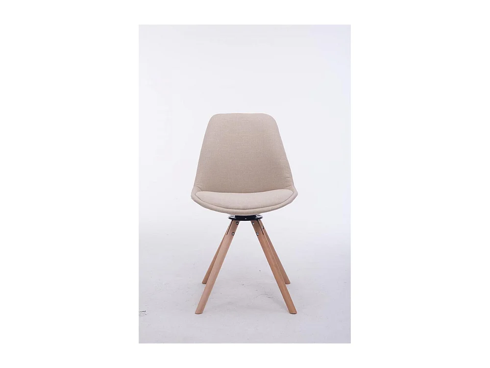 Chaise de conférence - Tissu & Bois - Crème - Troyes