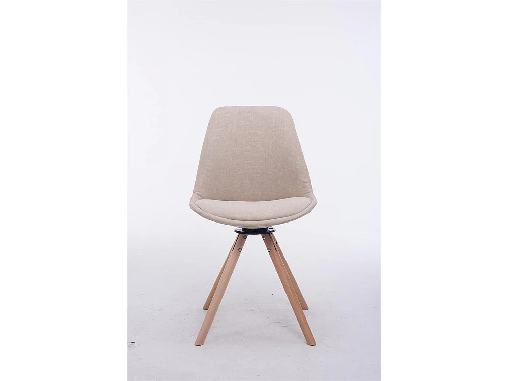 Chaise de conférence - Tissu & Bois - Crème - Troyes